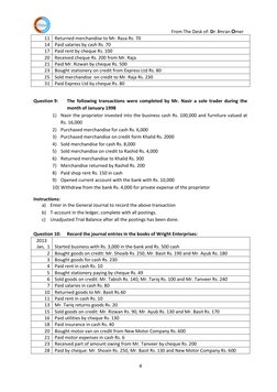 Journal Entries Practice Exercises | PDF | Cheque | Banks