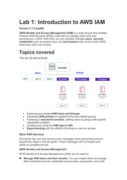 Lab 1: AWS IAM Introduction Guide | PDF | Amazon Web Services | World ...