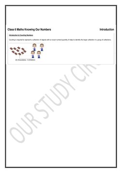 Class 6 Maths Knowing Our Numbers 
Introduction 
Introduction to Counting Numbers 
 
Counting is required to repr