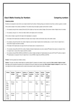 Class 6 Maths Knowing Our Numbers 
Comparing numbers 
Comparing numbers 
 
Numbers are compared to check which one