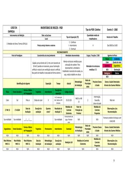 LOGO DA
EMPRESA
INVENTÁRIO DE RISCOS - PGR
Tipo do PGR: Coletivo
Evento S - 1060
Instrumentos de Medição
Data: xx/xx/xxxx
Tip