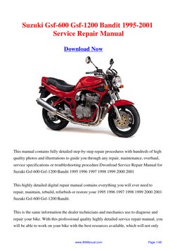 Suzuki Bandit 600/1200 Service Manual | PDF | Harley Davidson