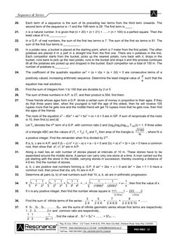 Sequence and Series Problem Set | PDF | Summation | Sequence