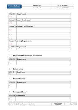 User Requirement Specification Template | PDF | Specification ...