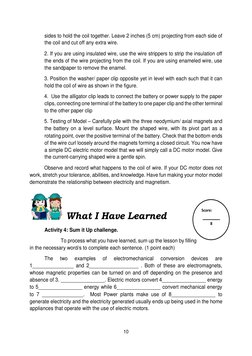 10 
 
sides to hold the coil together. Leave 2 inches (5 cm) projecting from each side of 
the coil and cut off any extra wir