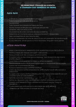 OS PRINCIPAIS CÓDIGOS DO EVENTO: 
O CHAMADO DOS GENERAIS DO REINO
EVENTO REALIZADO: 29/12/2021 - GOIÂNIA
RAFA RAIO
•	
O tímid