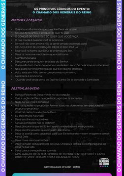 OS PRINCIPAIS CÓDIGOS DO EVENTO: 
O CHAMADO DOS GENERAIS DO REINO
EVENTO REALIZADO: 29/12/2021 - GOIÂNIA
MARCOS FERGUTZ
•	
Qu