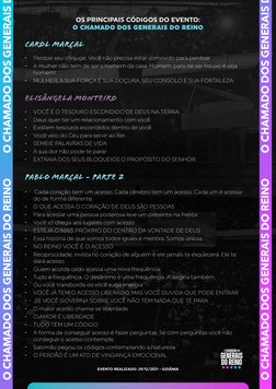 OS PRINCIPAIS CÓDIGOS DO EVENTO: 
O CHAMADO DOS GENERAIS DO REINO
EVENTO REALIZADO: 29/12/2021 - GOIÂNIA
Carol Marçal
•	
Perd