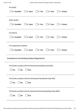 Facility Condition Assessment Checklist | PDF | Plumbing | Elevator