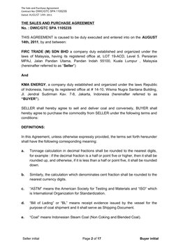The Sale and Purchase Agreement
Contract No: DWIC/GTC SPA 110523S
Dated: AUGUST 14th 2011
THE SALE
 
 S   AND PURCHASE AGREEM