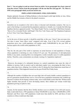 Part 3.  You are going to read an extract from an article. Seven paragraphs have been removed
from the extract. Choose from t