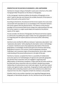 Schaefer Geography Hartshorne-Schaefer Geography Debate | PDF | Geography | Science