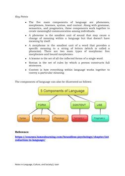 Key Components of Language Explained | PDF | Word | Morphology ...