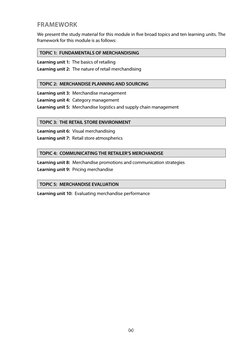 (x)
FRAMEWORK
36We present the study material for this module in fi ve broad topics and ten learning units. The 
framework fo