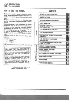 Honda TL125 TLR200 Shop | PDF