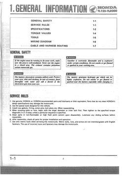 Honda TL125 TLR200 Shop | PDF