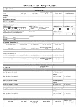 SSS Member Data Form (MDF) Overview | PDF | Government | Government And ...