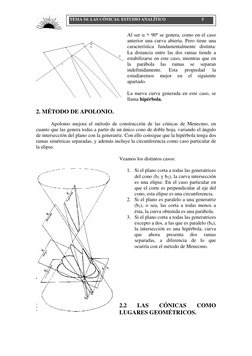 TEMA 54: LAS CÓNICAS. ESTUDIO ANALÍTICO                                  5 
generatriz 
 
 
 
 
2.2 
LAS 
CÓNICAS 
COMO