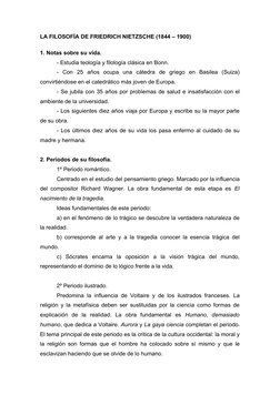 LA FILOSOFÍA DE FRIEDRICH NIETZSCHE (1844 – 1900)
1. Notas sobre su vida.
- Estudia teología y filología clásica en Bonn.
-
