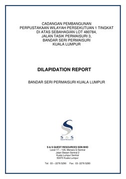 CADANGAN PEMBANGUNAN 
PERPUSTAKAAN WILAYAH PERSEKUTUAN 1 TINGKAT 
DI ATAS SEBAHAGIAN LOT 480784, 
JALAN TASIK PER