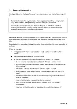 Page 5 of 14 
3.  Personal information  
Identify and describe the type of personal information involved and what is happenin