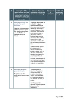 Page 8 of 14 
# 
Description of the  
data protection principle 
(These can be deleted from 
your final report if they’re not