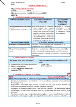 Sesiones  De Aprendizaje