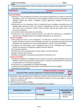 Sesiones  De Aprendizaje