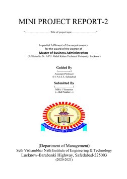 MINI PROJECT REPORT-2
                 “…………………………Title of project topic………………………..”
In partial fulﬁlment of the requirem