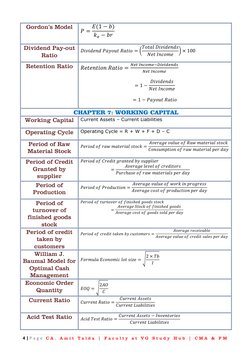 4 | P a g e  C A .  A m i t  T a l d a  |  F a c u l t y  a t  V G  S t u d y  H u b  |  C M A  &  F M  
Gordon’s Model