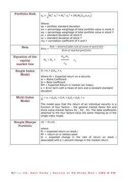 6 | P a g e  C A .  A m i t  T a l d a  |  F a c u l t y  a t  V G  S t u d y  H u b  |  C M A  &  F M  
Portfolio Risk 
   √