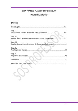 2 
 
GUIA PRÁTICO PLANEJAMENTO ESCOLAR 
PRE PLANEJAMENTO 
 
 
INDICE