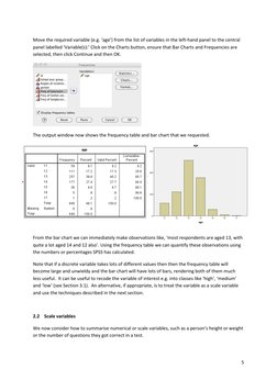 5 
 
Move the required variable (e.g. ‘age’) from the list of variables in the left-hand panel to the central 
panel labelled