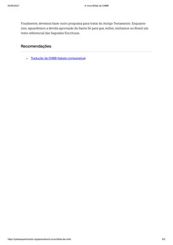 04/06/2021
A nova Bíblia da CNBB
https://padrepauloricardo.org/episodios/a-nova-biblia-da-cnbb
5/5
Finalmente, devemos fazer