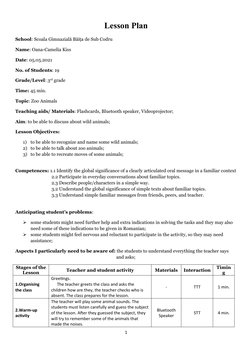 Zoo Animals Lesson Plan for Grade 3 | PDF | Lesson Plan | Education Theory