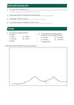 1.
Las capas de la atmósfera son:                                ,                                  ,