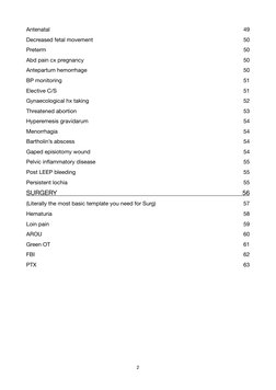 Antenatal 
49 
Decreased fetal movement 
50 
Preterm 
50 
Abd pain cx pregnancy 
50 
Antepartum hemorrhage 
50 
BP monitoring