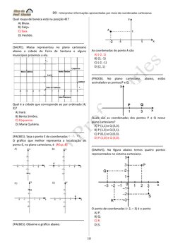 D9 - Interpretar informações apresentadas por meio de coordenadas cartesianas
Qual roupa de boneca est