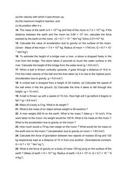 Class 9 Gravitation Numerical Problems | PDF | Weight | Gravity