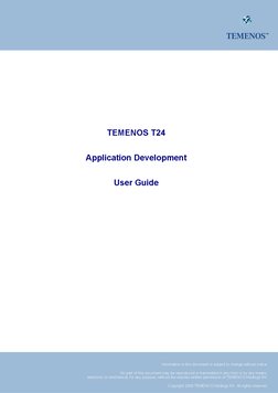 TEMENOS T24. Application Development. User Guide - PDF | PDF