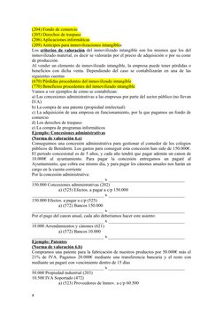 (204) Fondo de comercio
(205) Derechos de traspaso
(206) Aplicaciones informáticas
(209) Anticipos para inmovilizaciones inta