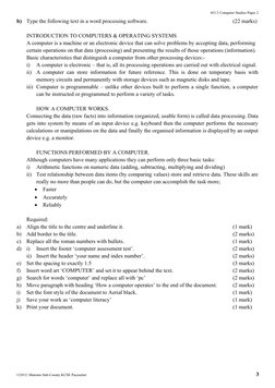 451/2 Computer Studies Paper 2
b)
Type the following text in a word processing software.
(22 marks)
INTRODUCTION TO COMPUTERS