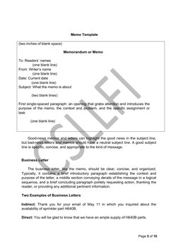 Memo Template
(two inches of blank space)
                                             Memorandum or Memo
To: Readers’ names