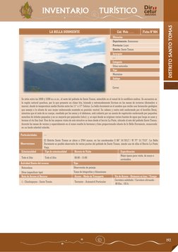 192 
DISTRITO SANTO TOMAS 
INVENTARIO    TURÍSTICO 
 
LA BELLA DURMIENTE 
Cód. Web: …. 
Ficha N°004 
 
Ubicación 
Depar