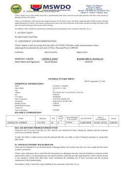 IV. SOCIO ECONOMIC BACKGROUND
Client’s family lives in their family house that is predominantly built with wood mixed with li