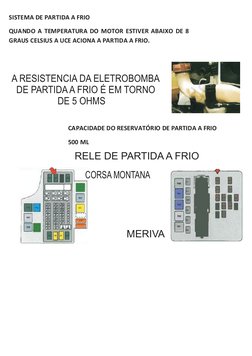 SISTEMA DE PARTIDA A FRIO 
QUANDO A TEMPERATURA DO MOTOR ESTIVER ABAIXO DE 8 
GRAUS CELSIUS A UCE ACIONA A PARTIDA A FRIO. 
A