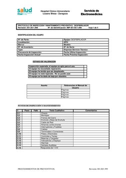 Hospital Clínico Universitario 
Lozano Blesa - Zaragoza 
 
 
. 
PROCEDIMIENTOS DE PREVENTIVOS. 
 
Revisión: 001.00/1.999