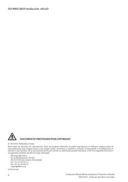 ISO 9001:2015 (traducción oficial) 
ii 
Traducción Oficial/Official translation/Traduction officielle 
©ISO 2015 - Todos los