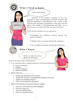 General vs Specific Statements Guide | PDF | Sentence (Linguistics) | Rose