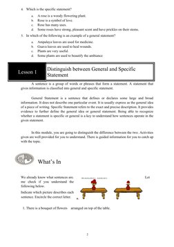 General vs Specific Statements Guide | PDF | Sentence (Linguistics) | Rose